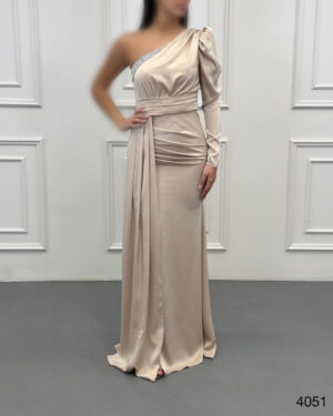 ماکسی 4051 - رنگ کرم - انگلیسی