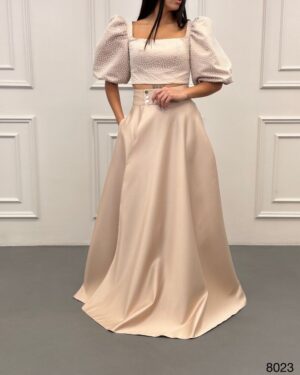نیمتنه دامن مدل 8023 - رنگ کرم