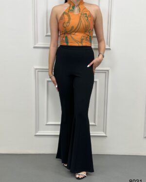 نیمتنه رنگ نارنجی مدل 8031 - انگلیسی