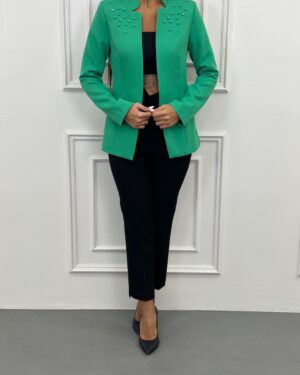 کت و شلوار مدل 2038 - رنگ سبز - انگلیسی