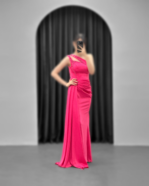 ماکسی مدل 4101 - رنگ سرخابی - انگلیسی